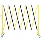US GARVEE Expandable Metal Barricade 11.8FT Portable Safety Barrier with a Warning Board and Casters