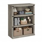 US GARVEE Farmhouse 3 Tier Bookcase, Open Shelves, MDF Wood, Rustic Grey, 43.3