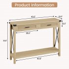 US GARVEE Farmhouse Entryway Console Table with Rattan Drawers, 43