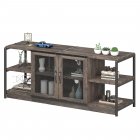 US GARVEE Farmhouse TV Stand for Living Room with Storage, Mesh Door, Rustic Oak Finish, Fits 65-70 inch TVs, Industrial Style, Media Console, Entertainment Center