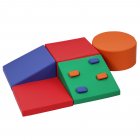 US GARVEE Foam Climbing Blocks for Toddlers and Preschoolers - Soft Climbing Indoor Set - Active Play Set for Climbing, Crawling, and Sliding, 5PCS