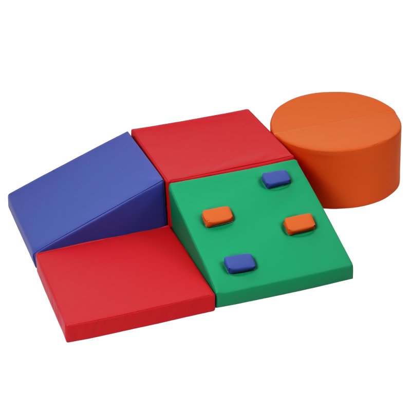 US GARVEE Foam Climbing Blocks for Toddlers and Preschoolers - Soft Climbing Indoor Set - Active Play Set for Climbing, Crawling, and Sliding, 5PCS