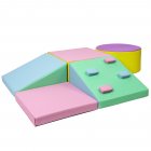 US GARVEE Foam Climbing Blocks for Toddlers and Preschoolers - Soft Climbing Indoor Set - Active Play Set for Climbing, Crawling, and Sliding, 5PCS