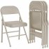 US GARVEE Folding Chairs Set of 4  PU Upholstered  Metal Frame  Holds 350 Pounds  Portable  Suitable for Dining  Living  Office  Camping