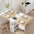 US GARVEE Folding Dining Table Drop Leaf Table for Small Spaces  Versatile Collapsible Dinner Kitchen Office Table with 2 Storage Racks  Space Saving Foldable E