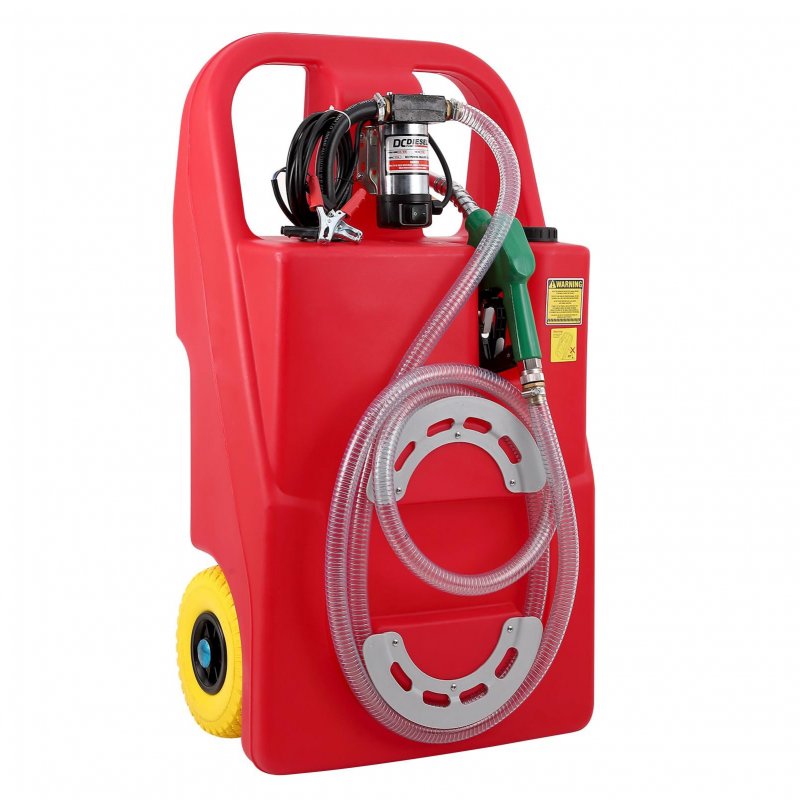 US GARVEE Fuel Caddy 32 Gallon Portable Fuel Tank On Wheels with 12V DC 140W Transfer Pump