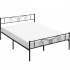 US GARVEE Full Bed Frame Platform with Headboard and Footboard Metal Bed Mattress Foundation with Storage No Box Spring Needed Black