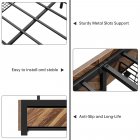 US GARVEE Full Size Bed Frame with 4 Storage Drawers, Metal Platform Bed Frame with Rustic Vintage Wood Headboard, Strong Metal Slats Support, No Box Spring Needed, Noise Free, Easy Assemble (Walnut)