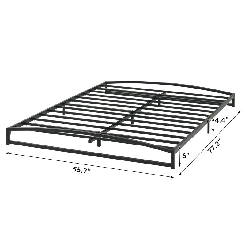 US GARVEE Full Size Metal Bed Frame, Low Profile, Unique Arch Design, Sturdy Steel Slats, Noise-Free, Easy Assembly, Black, Suitable for Families
