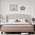 US GARVEE Full Size Upholstered Platform Bed Frame   Wingback Headboard   Button Tufted Design   Wood Slat Support   Easy Assembly   No Box Spring Needed   Off 