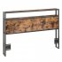 US GARVEE Full Size Storage Headboard with LED Lights   Charging Ports  Industrial Metal and Wood Headboard for Bedroom  Attach Frame  Easy Assembly   Brown