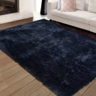 US GARVEE Fuzzy Area Rug Plush Shaggy Area Rug Fluffy Fur Rug for Living Room, Furry Plush Rugs Floor Carpet Modern Accent Rug for Indoor Bedroom Nursery, Navy, 8 x 10 Feet