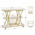 US GARVEE Gold Bar Cart with Wheels 3 Tier Bar Serving Cart with Glass Holder and Wine Rack