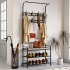 US GARVEE Hall Tree Entryway Bench  Coat Rack Shoe Bench with 8 Hooks  4 in 1 Coat Rack Storage Bench with Hanging Bar  Coat Tree for Entryway  Hallway  Bedroom