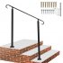 US GARVEE Handrails for Outdoor Steps Fits 1 3 Steps Mattle Wrought Iron Handrail Stair Rail Black