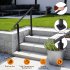 US GARVEE Handrails for Outdoor Steps Fits 1 3 Steps Mattle Wrought Iron Handrail Stair Rail Black