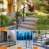 US GARVEE Handrails for Outdoor Steps Fits 1 3 Steps Mattle Wrought Iron Handrail Stair Rail Black