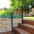 US GARVEE Handrails for Outdoor Steps Fits 1 3 Steps Mattle Wrought Iron Handrail Stair Rail Black