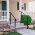 US GARVEE Handrails for Outdoor Steps Fits 1 3 Steps Mattle Wrought Iron Handrail Stair Rail Black
