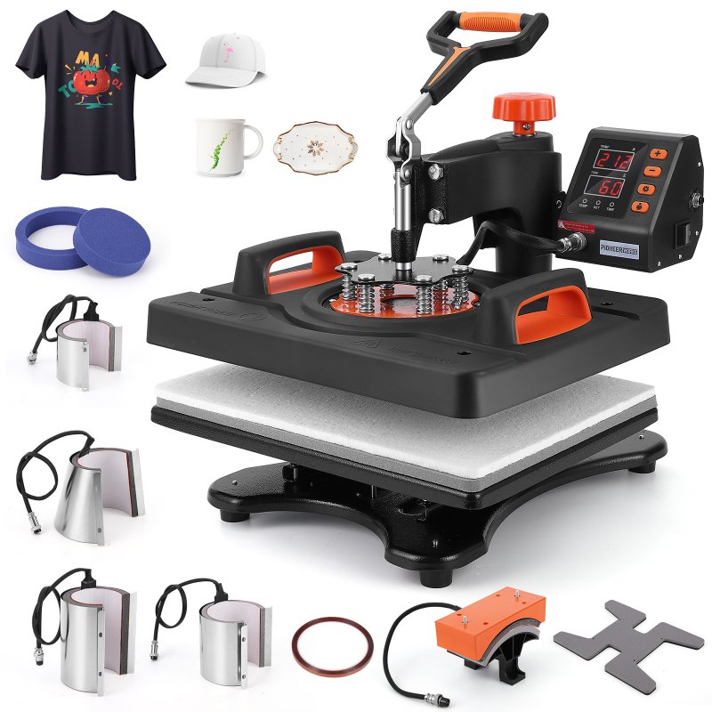 US GARVEE Heat Press Machine 12 X 15 inch 9 in 1, 360° Swing Away Shirt Printing Heat Transfer Machine, Digital Industrial-Quality Shirt Pressing Machine for Shirt, Hat, Mug, Plate