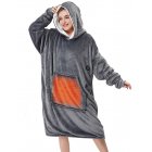 US GARVEE Heated Wearable Blanket Hoodie - Cordless Wearable Electric Blanket Oversized Hooded Blanket with Battery Pack, Portable Heating Hoodie Blanket Sweatshirt for Adult Women Men, Gray