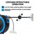 US GARVEE Heavy Duty Cord Reel 50ft Retractable Extension Power Cord 14 AWG 3C SJTOW Blue