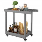 US GARVEE Heavy Duty Utility Cart All-Weather HDPE Rolling Service Trolley Corrosion and Wear Resistant Grey