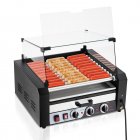 US GARVEE Hot Dog Roller 11 Rollers 30 Hot Dogs Capacity 1850W Stainless Sausage Grill Cooker Machine