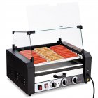 US GARVEE Hot Dog Roller 9 Rollers 24 Hot Dogs Capacity 1650W Stainless Sausage Grill Cooker Machine