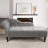 US GARVEE Indoor Velvet Lounge Sofa with Solid Wood Legs  115   Angled Back  High Density Sponge  Grey  for Bedroom  Living Room  Office
