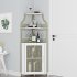 US GARVEE Industrial Corner Wine Cabinet  Removable Rack   Glass Holder   Gold