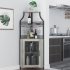 US GARVEE Industrial Corner Wine Cabinet  Removable Rack   Glass Holder