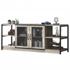 US GARVEE Industrial TV Stand for 65+ Inch TV, Rustic Grey, High-Density MDF & Metal, Storage & Mesh Door, Living Room & Farmhouse