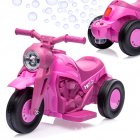 US GARVEE Kids Electric Motorcycle with Bubble Function, 3 Wheels Car for Kids - Pink