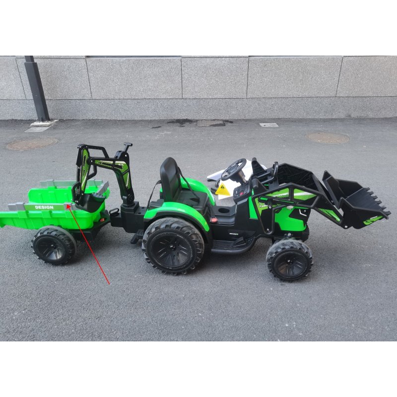US GARVEE Kids Ride on Tractor with Trailer 24V 3-in-1 Battery Powered Electric Ride on Tractor