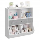 US GARVEE Kids Toy Storage Organizer with Bookcase, Kids Bookshelf, Toddler Bin Storage Unit with 7 Compartments and 3 Removable Drawers for Girls, Boys, Bedroom, Playroom, Nursery (White)
