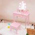US GARVEE Kids Vanity Set with Mirror Kids Vanity Table and Chair Set Girls  Makeup Dressing Table with Lights   Wood Makeup Playset for Age 4 9 Years