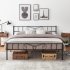 US GARVEE King Bed Frame Platform with Headboard and Footboard Metal Bed Mattress Foundation with Storage No Box Spring Needed Black