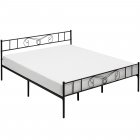 US GARVEE King Bed Frame Platform with Headboard and Footboard Metal Bed Mattress Foundation with Storage No Box Spring Needed Black