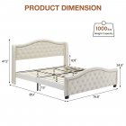 US GARVEE King Size Upholstered Platform Bed Frame with Tall Headboard 47.2