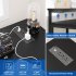 US GARVEE L Shaped Computer Gaming Desk 54 Inch Reversible Desk with Power Outlet   LED Light Black