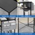 US GARVEE L Shaped Computer Gaming Desk 54 Inch Reversible Desk with Power Outlet   LED Light Black