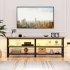 US GARVEE LED TV Stand  Entertainment Center for 70 inch TV Media Console Table  Gaming TV Stand with Storage Shelves and Power Outlets  Industrial TV Console F