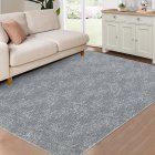 US GARVEE Large Area Rug 9X12 Solid Contemporary Area Rug Washable Rug Grey Rug Thin Living Room Rug Indoor Carpet Soft Low Pile Rug Reversible Bedroom Rug for Nursery Room, Grey