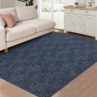 US GARVEE Large Area Rug 9X12 Solid Contemporary Area Rug Washable Rug Navy Rug Thin Living Room Rug Indoor Carpet Soft Low Pile Rug Reversible Bedroom Rug for Nursery Room, Navy