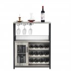 US GARVEE Large Storage Wine Cabinet with Detachable Rack & Mesh Door, Grey