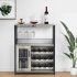 US GARVEE Large Storage Wine Cabinet with Detachable Rack   Mesh Door  Grey