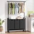 US GARVEE Laundry Sorter  Laundry Hamper 3 Section with Hanging Rack  Rolling Laundry Cart on Wheels  Pull Out and Removable Laundry Basket with Shelf  Rustic B