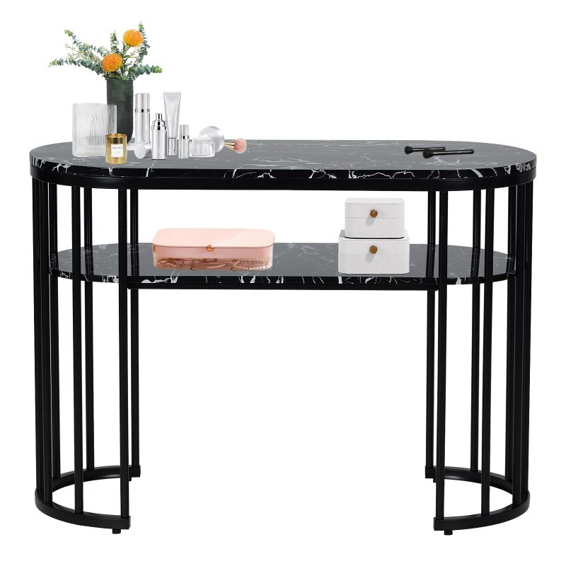 US GARVEE Manicure Table Nail Tech Desk Marbling Texture Salon Nail Equipment