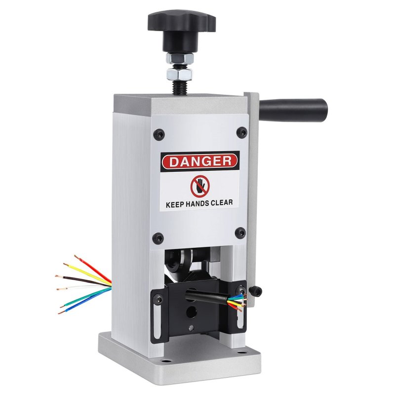 US GARVEE Manual Wire Insulation Removal Machine for 0.06-1 Inch Wire Insulation Removal Tool with Hand Crank Silver
